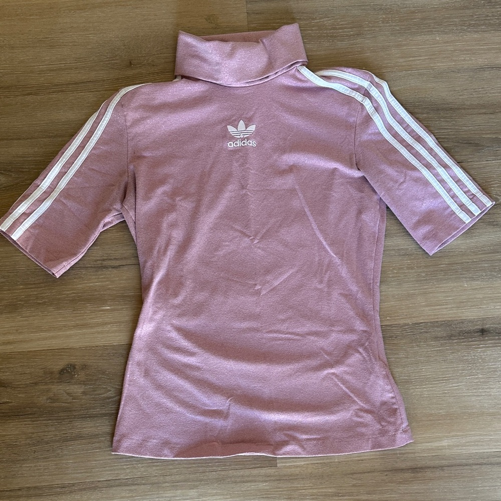 Adidas Sparkly Light Pink Turtleneck Shirt